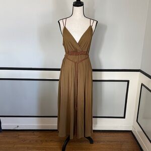 Theory Tan Sleeveless Midi Dress